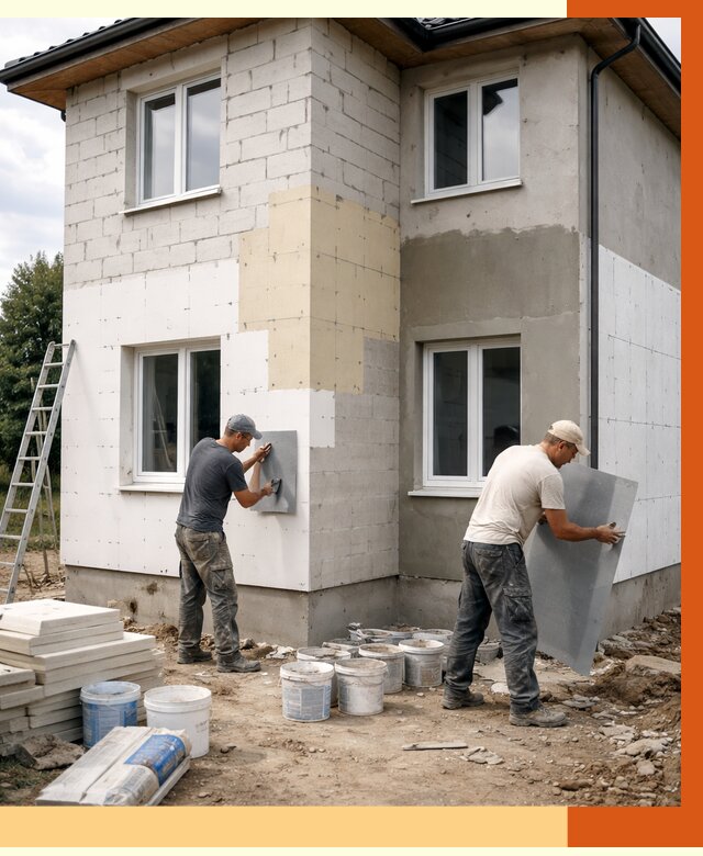 Утепление дома из газобетона в Новомосковске от 4337 руб./м² — заказать у ТепломастерНвм